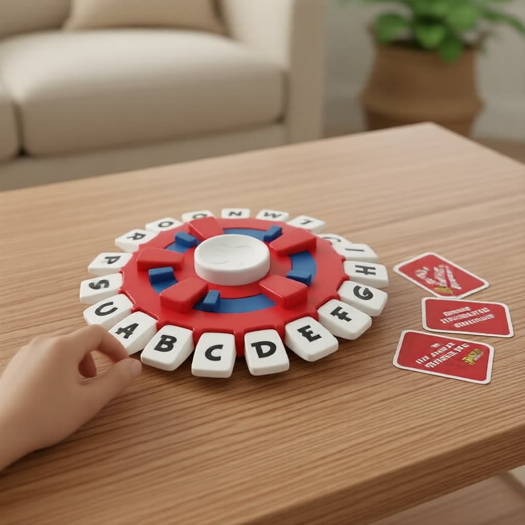 Jogo de Palavras Rápido em Família - Jogo de Tabuleiro Stop para Crianças & Noite de Pensamento Ágil