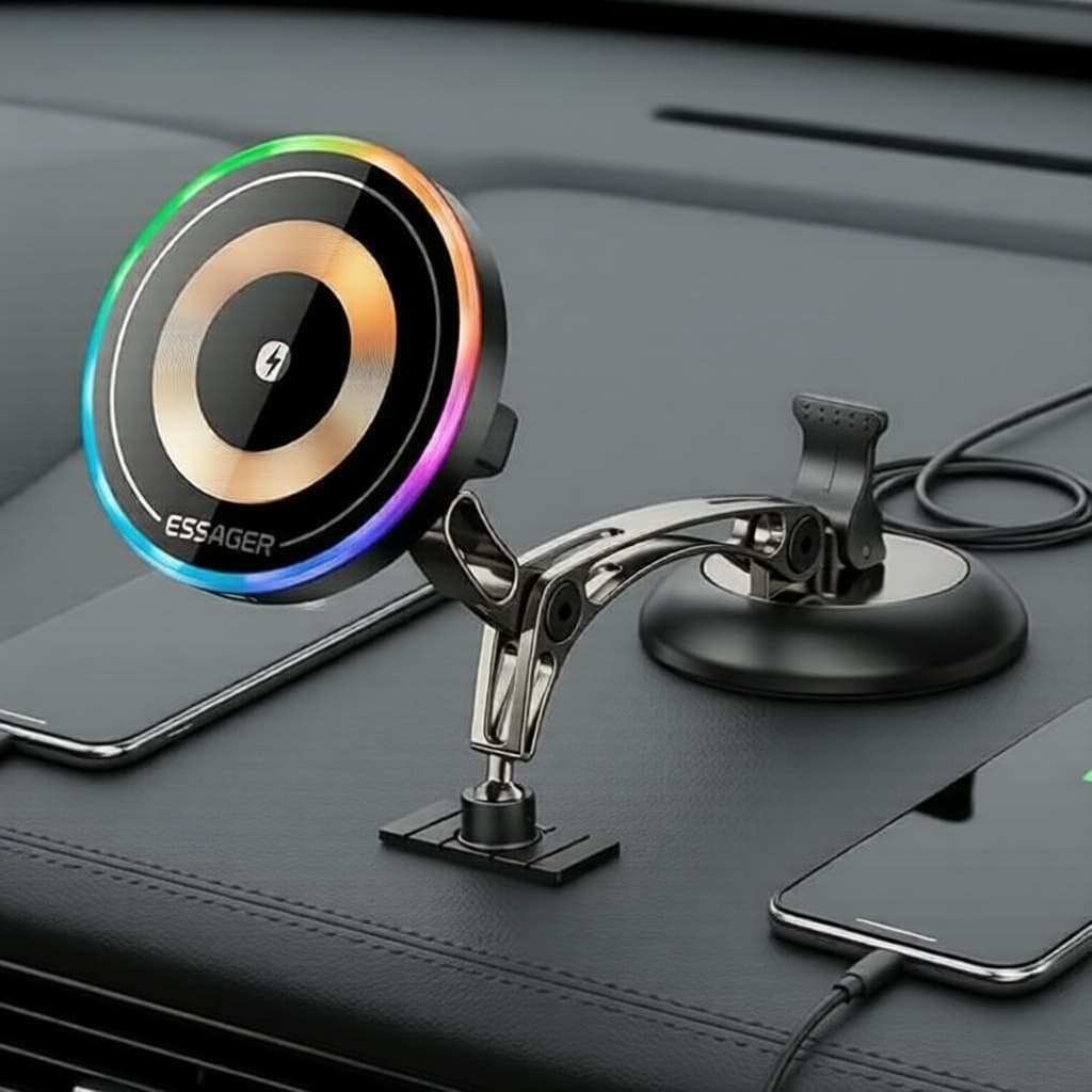 Essager Carregador de Carro Magnético Sem Fio Premium + Suporte Universal de Alta Performance para Celular