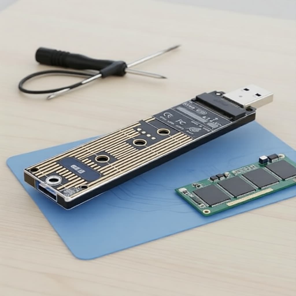 Adaptador M.2 NVME SSD para USB 3.1 Gen2, Interface de Disco Rígido Externo 10 Gbps
