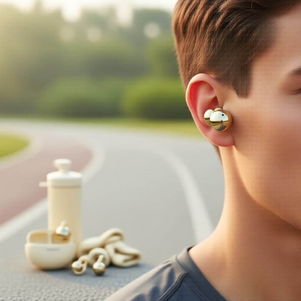 Lenovo TA410 TWS Fones de Ouvido Bluetooth 5.4, Condução Óssea, Drivers Dinâmicos, Som Estéreo HiFi, Fones Tipo Presilha