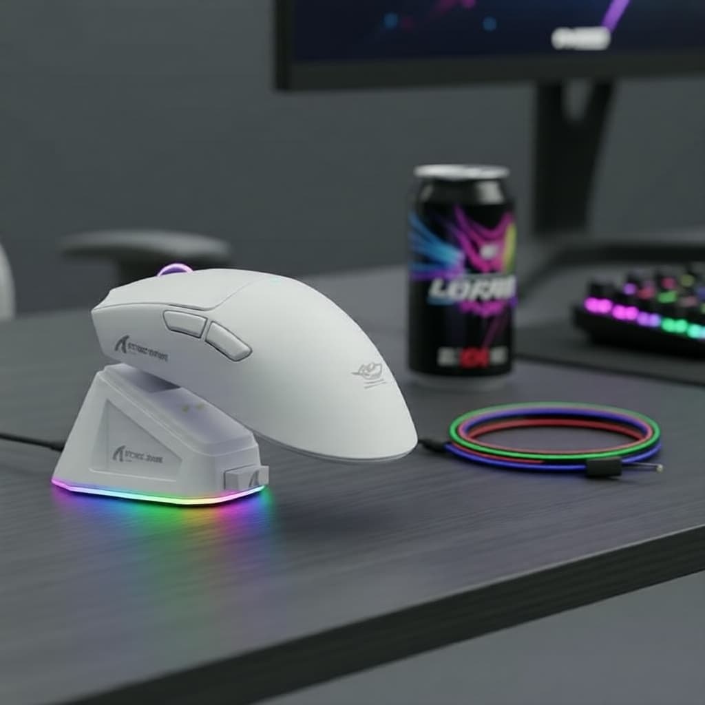 Mouse com fio/sem fio ATTACK SHARK X11 com Dock de carregamento, sensor PixArt PAW3311 para jogos, conexão BT/2,4G/com