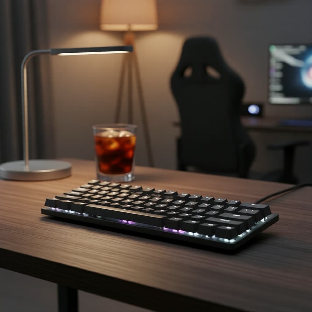 Teclado Mecânico com Fio AULA Win 60HE Preto com Switches Magnéticos, Personalizável, RGB, Para Jogos, FPS