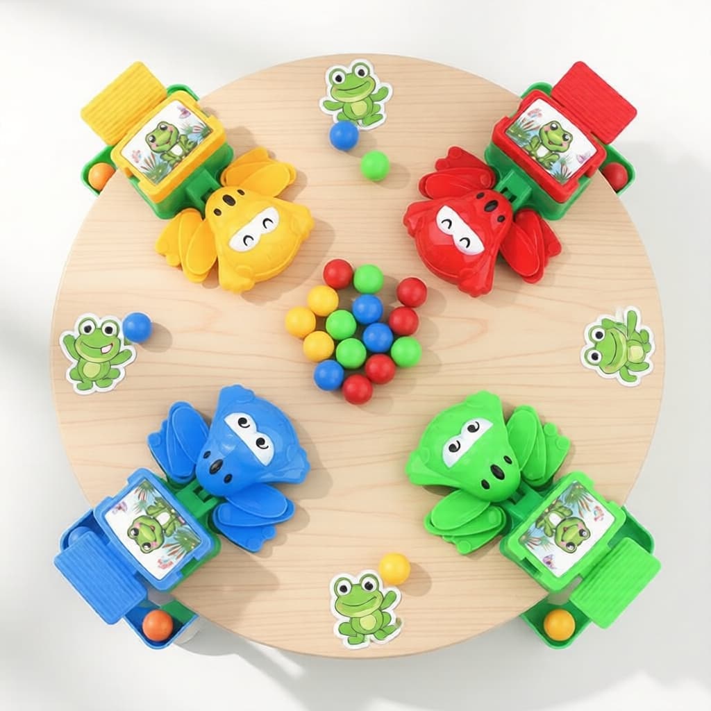 Jogo de Tabuleiro Família de Sapos Fofos e Famintos - Brinquedos Educativos para Pré-escola e Noite Divertida em Família
