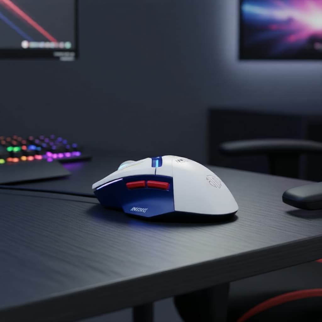 Mouse Ergonômico Sem Fio Inphic In9, Iluminação RGB, Bateria Recarregável, Agita-mouse Integrado