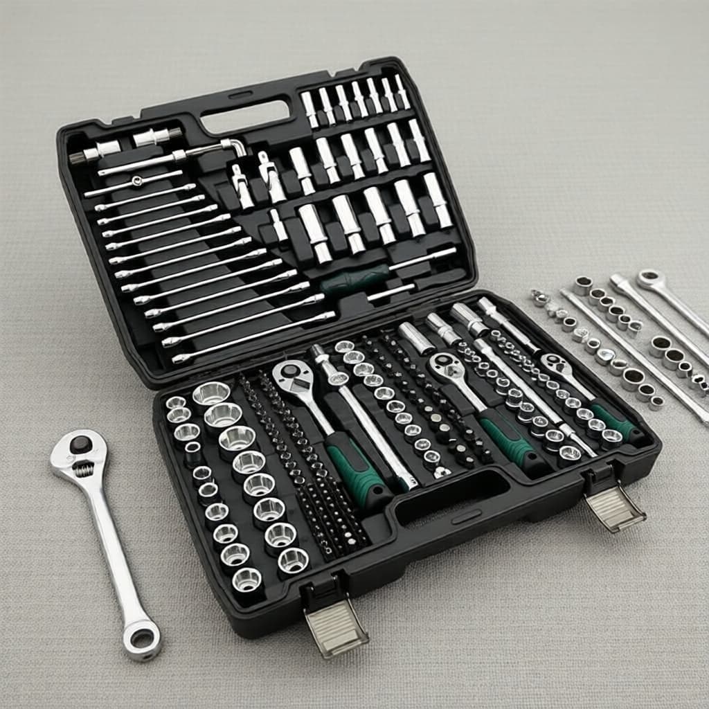 Conjunto de Ferramentas CHTON com 108 peças de Soquetes Cr-V para Reparo de Carros e Caixa de Ferramentas para