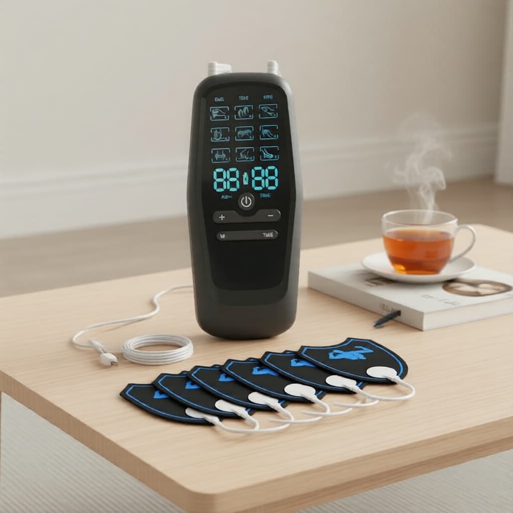 Massageador Muscular de Fisioterapia TENS 858 Recarregável, Massageador Corporal de Acupuntura Elétrica para Alívio da
