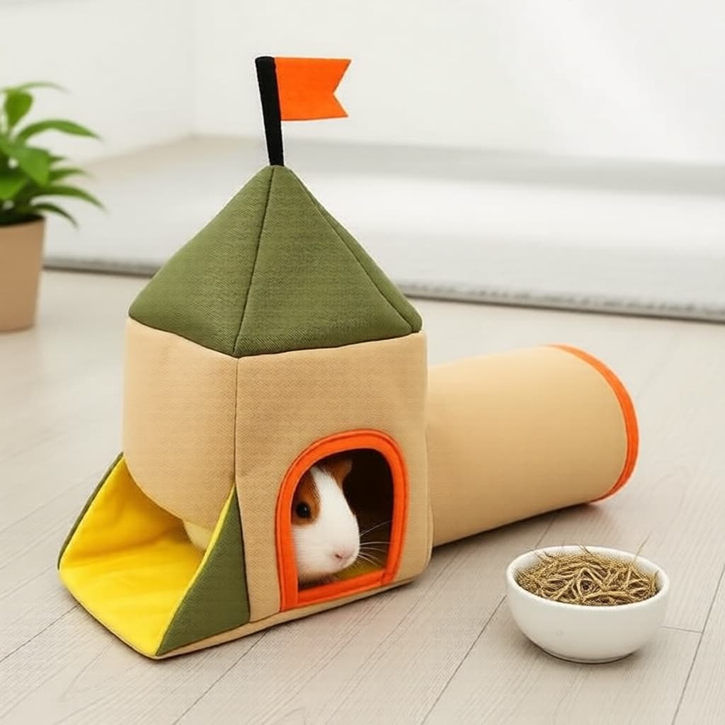 Túnel-ninho para animais pequenos como Hamster e Porquinho da Índia, brinquedo e casinha para pets