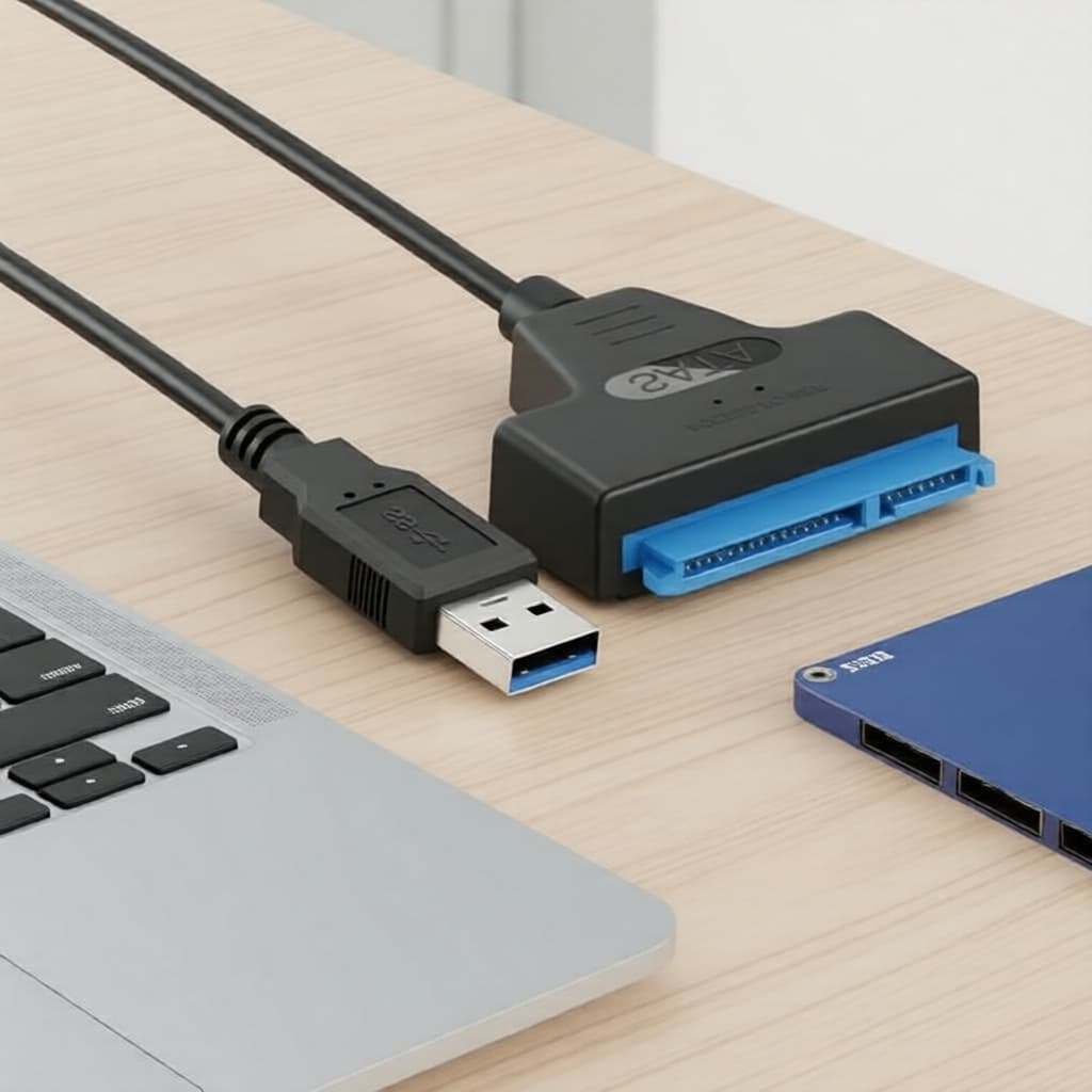 Adaptador USB 3.0 SATA de 2,5 pol, 22 pinos, 6 Gbps para SSD/HDD externos