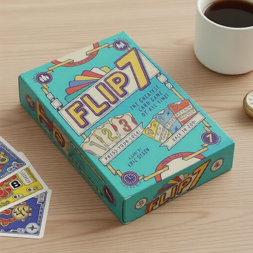 Jogo de Cartas de Poker Flip 7 Aesthetic: Jogo de Tabuleiro de Estratégia Definitivo para Famílias, Festas e Lembranças