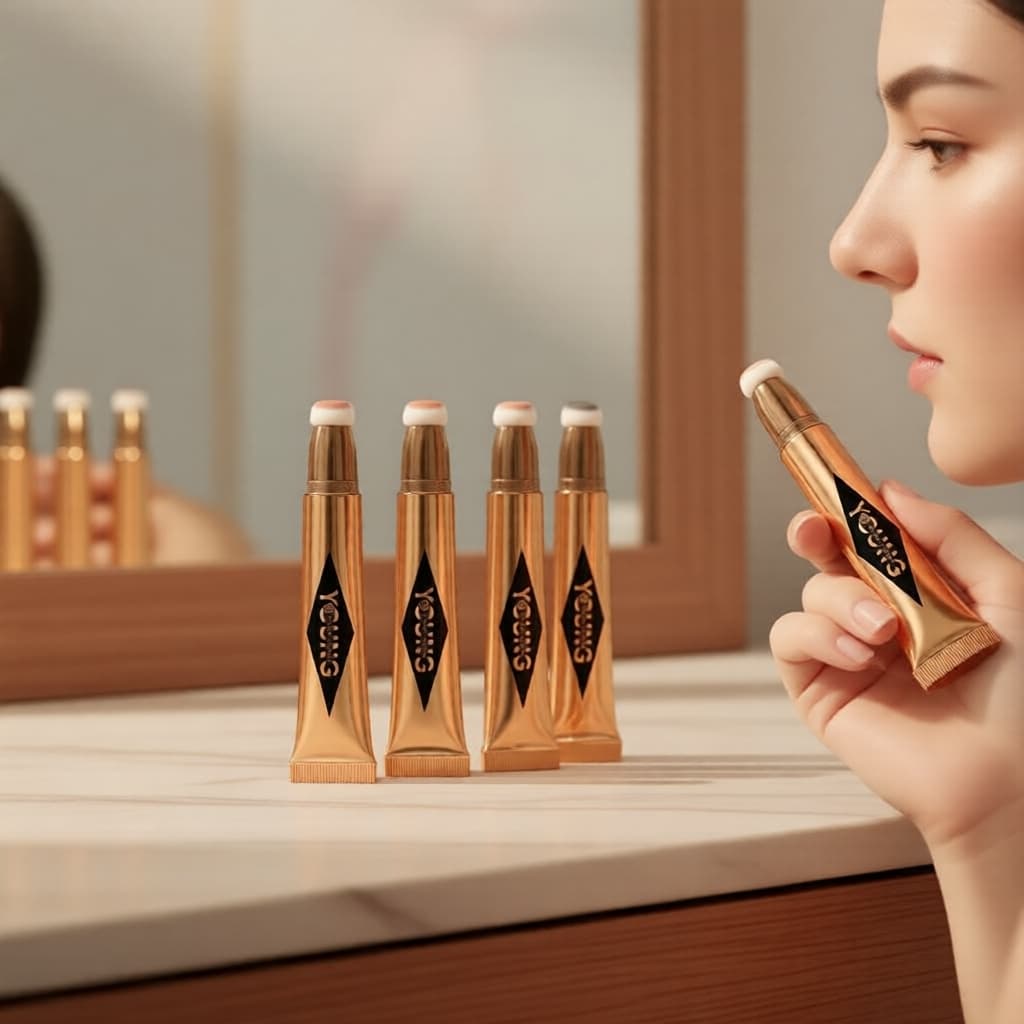 YOUNG VISION Bastão de Maquiagem Líquida Multifuncional 12ml - Base, Contorno e Blush Iluminador para Efeito Glow de