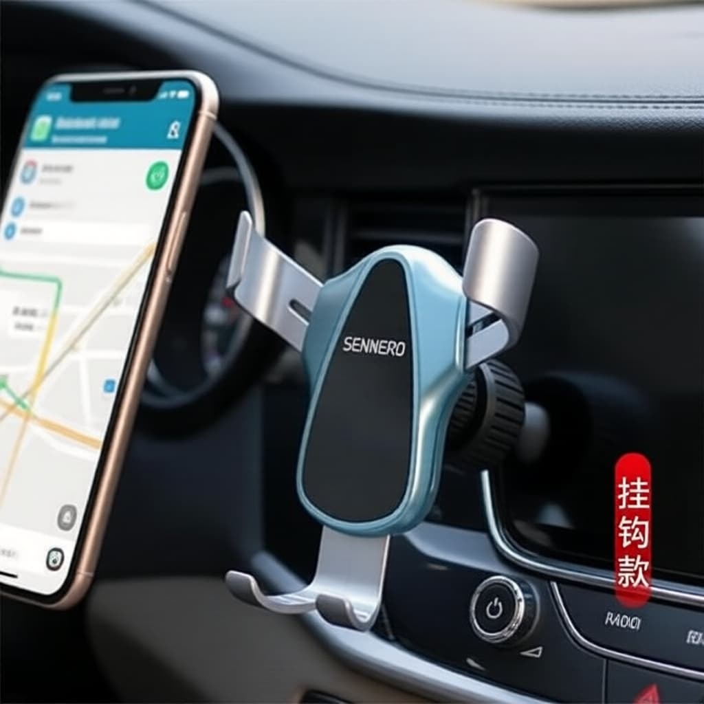 Suporte de Celular para Saída de Ar do Carro – Fixação por Gancho com Base em Gravidade, Estável e Seguro