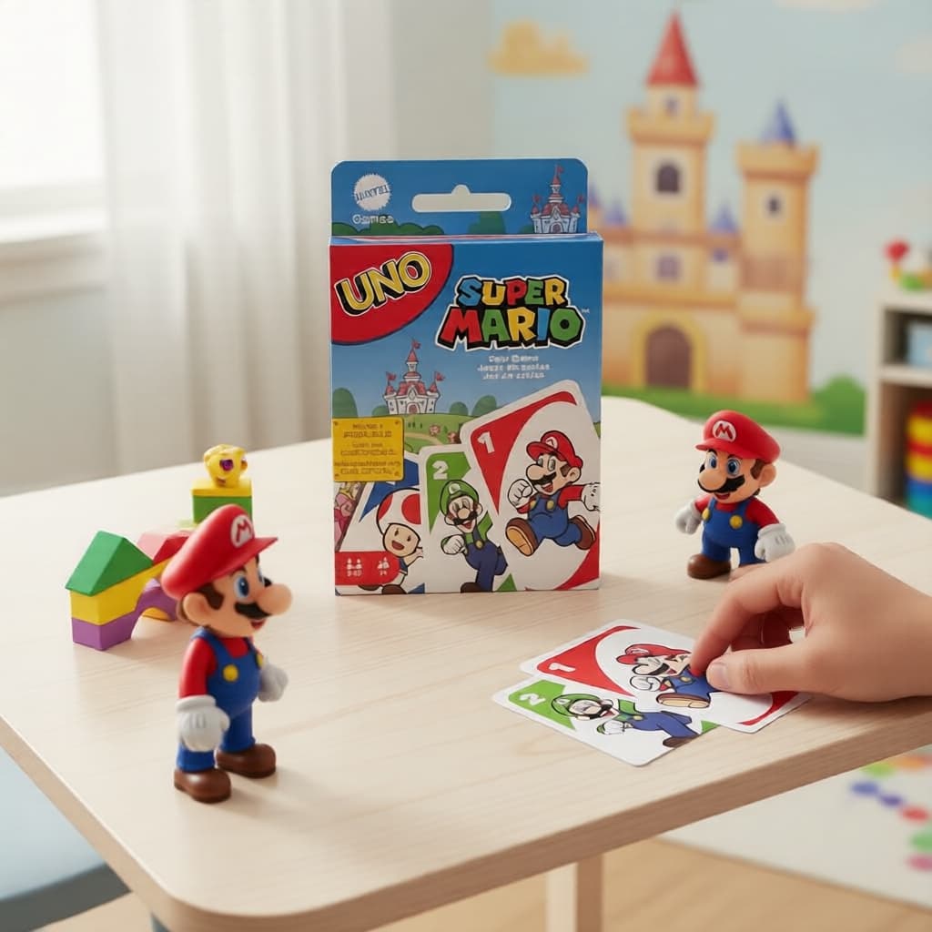 Uno Super Mario Mattel Edição Especial - Jogo de Festa em Família com Regra Exclusiva, a partir de 7 anos, Presente