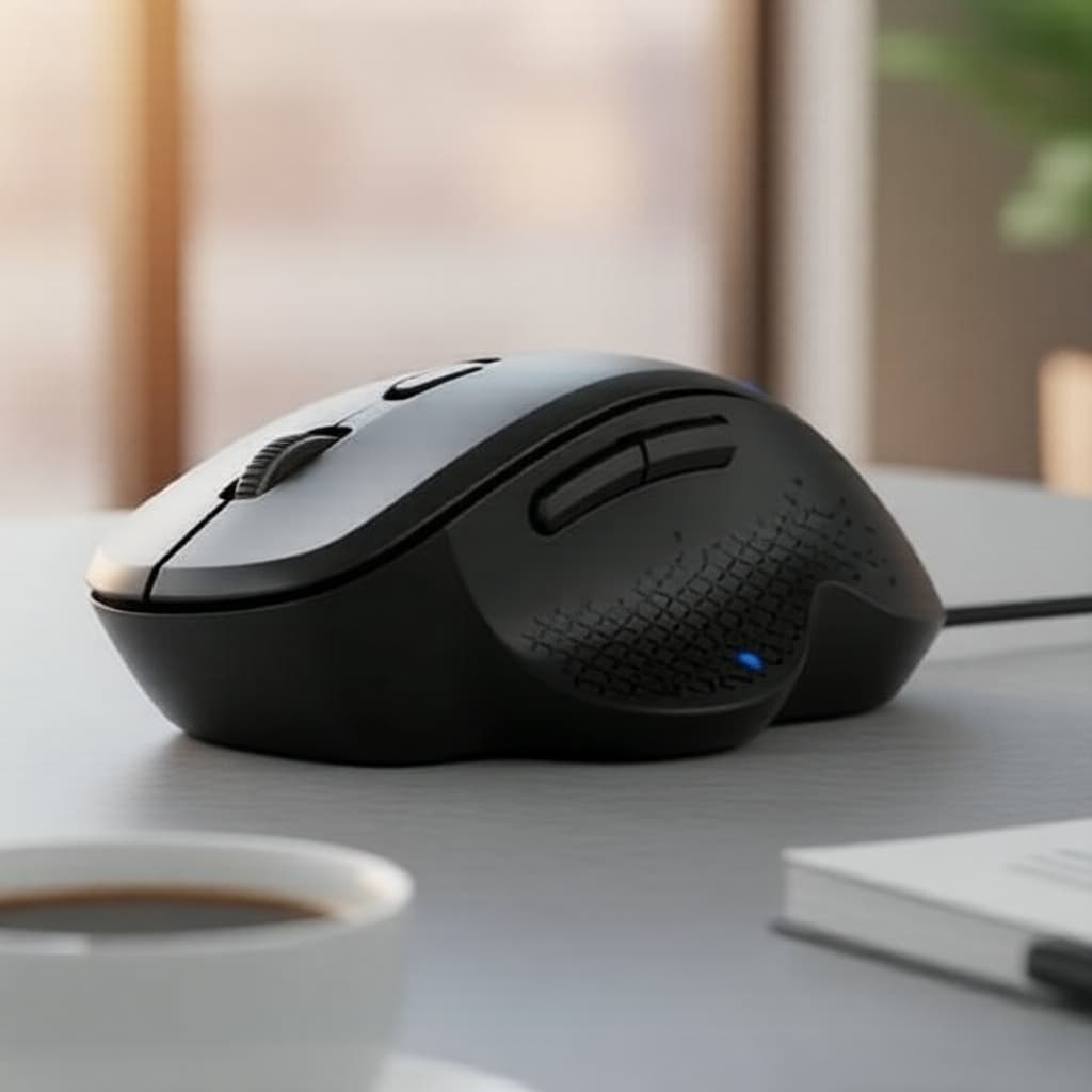 Mouse Gamer Bluetooth Ergonômico Recarregável 1600DPI Dual Mode Sem Fio para PC/Mac 6 Botões