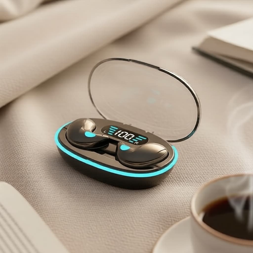 Fones de Ouvido Mini Sem Fio X55 com Bluetooth 5.4, Fones Intra-Auriculares com Cancelamento de Ruído, Fones Estéreo