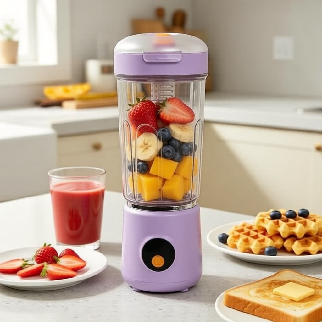1 Copo Liquidificador Portátil 3 em 1, Recarregável via USB, Motor Potente, Misturador Pessoal para Smoothies e