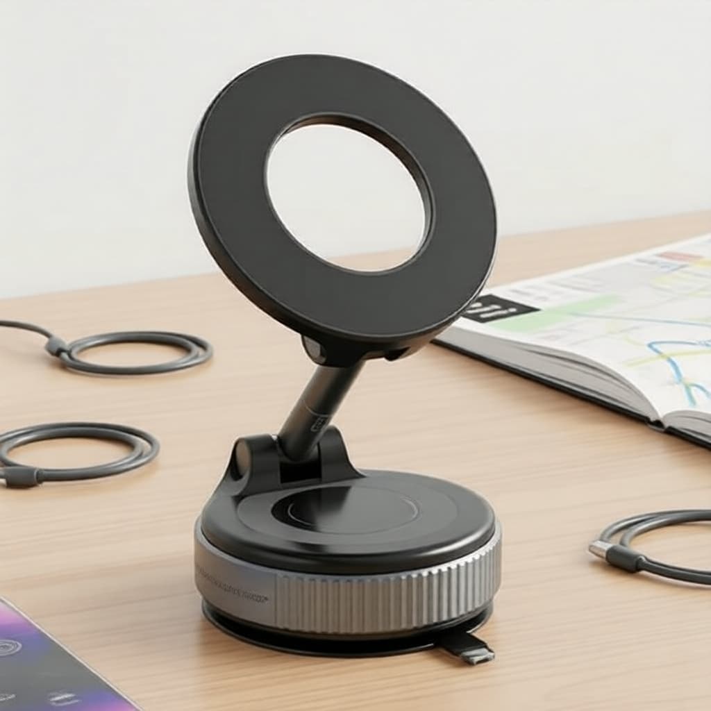 Suporte magnético giratório 360° para painel de carro, forte adsorção a vácuo, suporte rotativo para painel