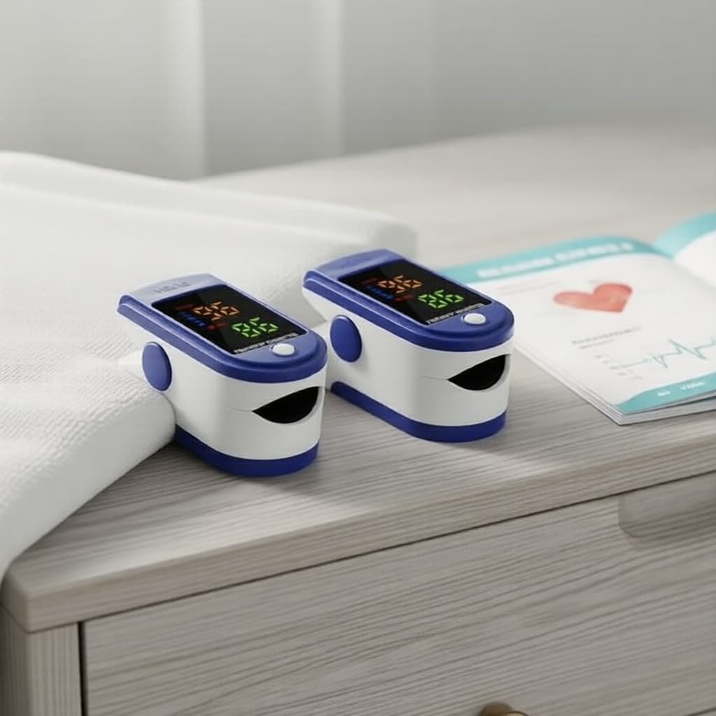 Oxímetro de Pulso Portátil de Dedo, Monitor de Oxigênio no Sangue e Frequência Cardíaca, Recarregável
