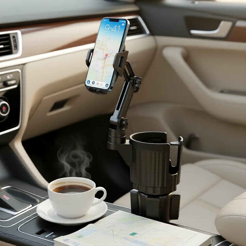 Suporte de celular para carro universal – base giratória 360°, compatível com smartphones