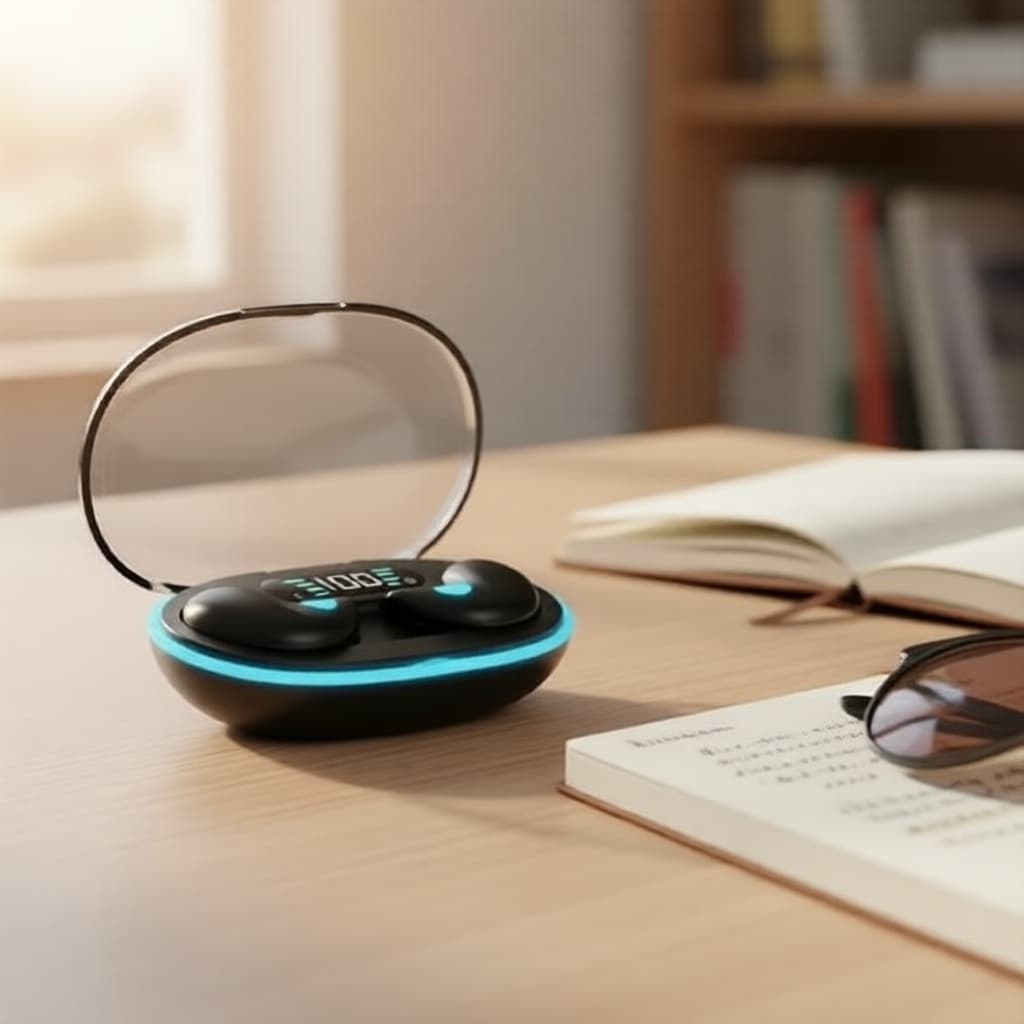 Fones de ouvido para dormir TWS X55, fones de ouvido Bluetooth sem fio, som estéreo Hi-Fi, com microfone, redução de