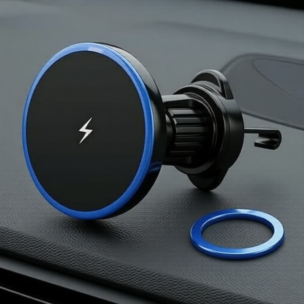 Carregador de Carro Sem Fio 15W, Suporte Magnético para Saída de Ar com Indicador LED