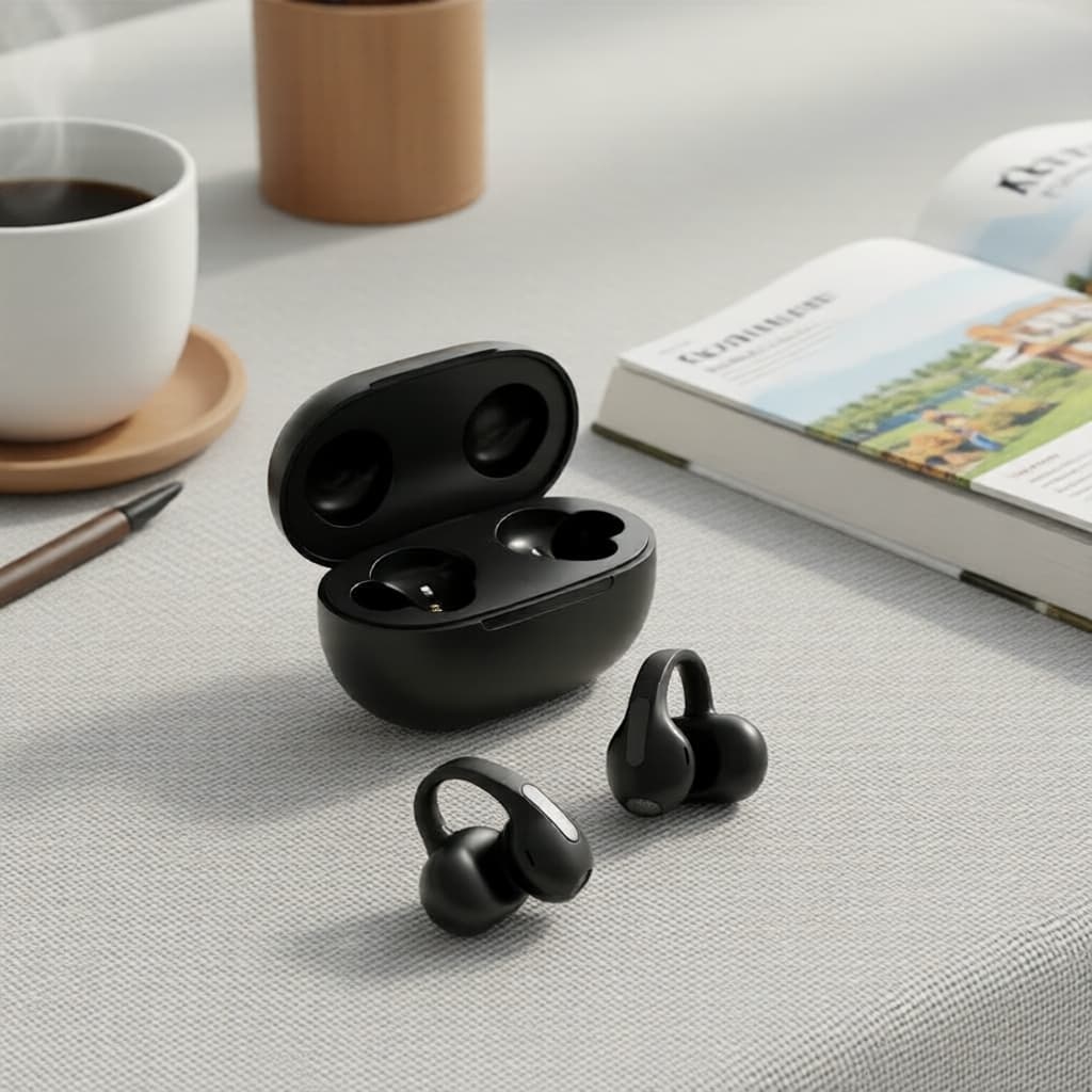 Fones de ouvido Bluetooth sem fio Acer OHR567 com design aberto e clip-on, fones de ouvido sem fio com microfone,