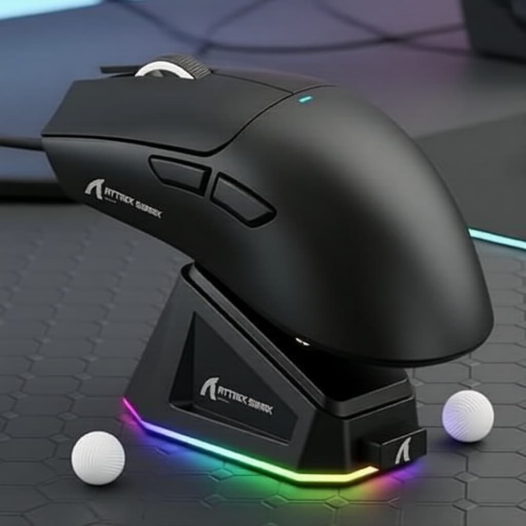Mouse Gamer ATTACK SHARK X11 com Base de Carregamento Magnético, Sensor PixArt PAW3311, Bluetooth/Sem Fio 2.4G/Com Fio