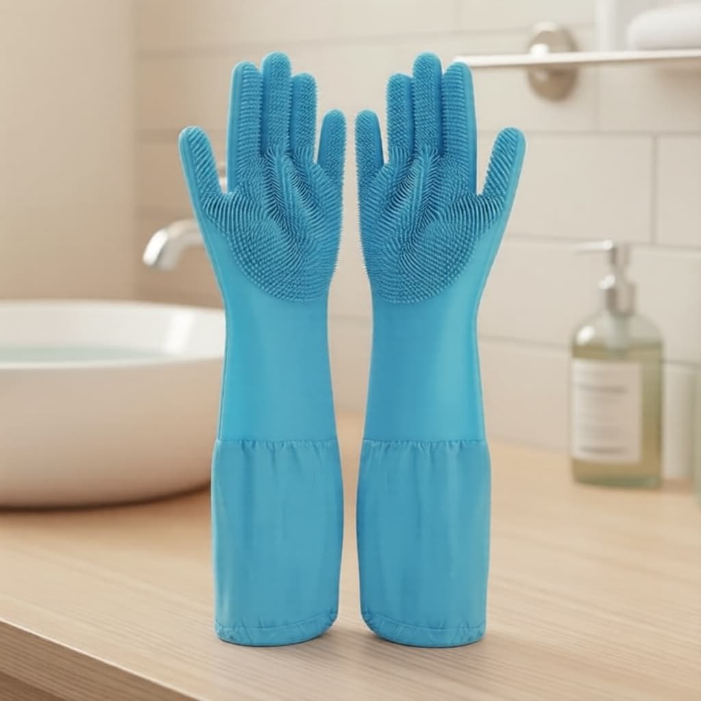 Luvas Mágicas de Banho para Pets – Escova de Silicone para Shampoo e Esfregador para Cães e Gatos, Esponja de Lavar