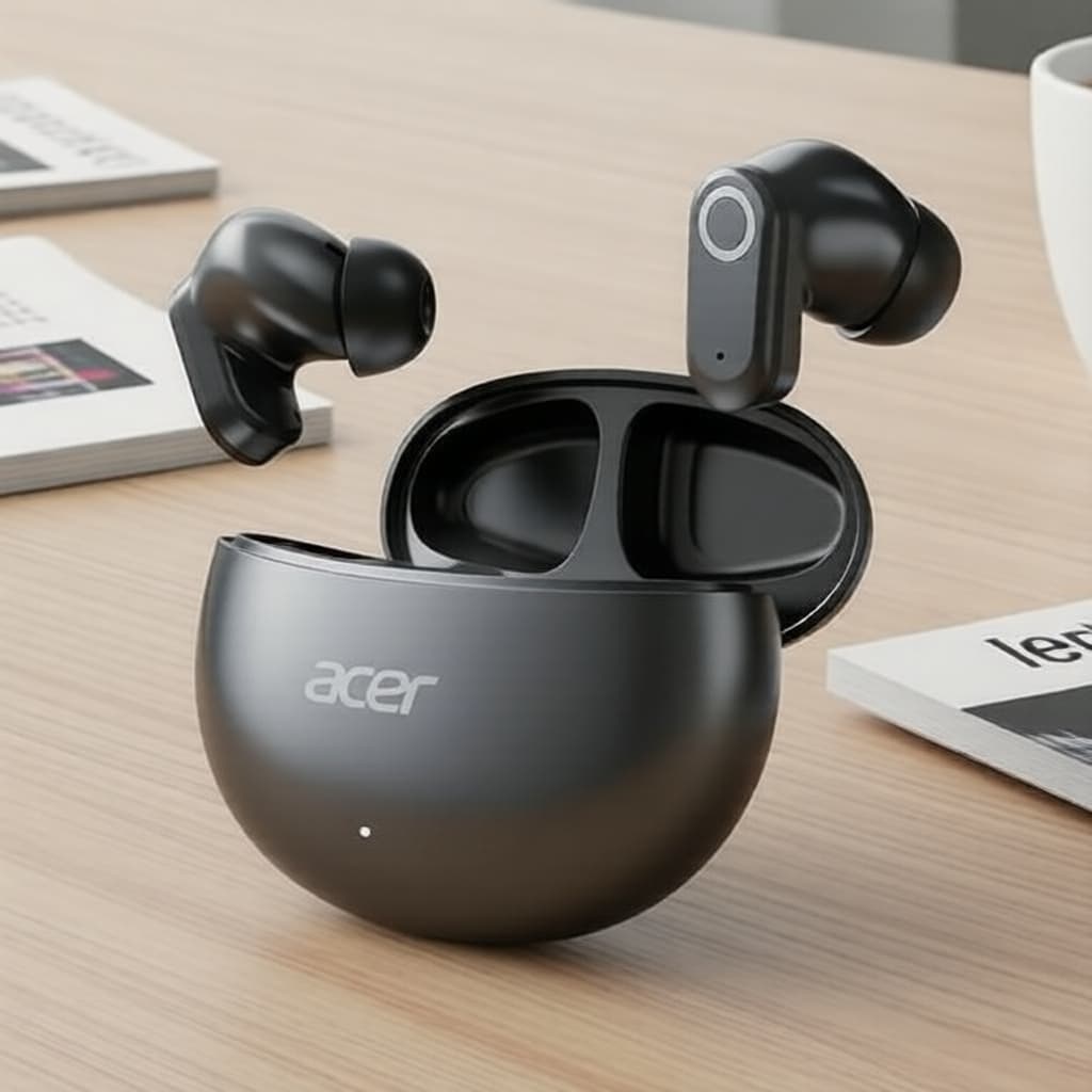 Fones de Ouvido Acer OHR627 TWS Bluetooth, Fones de Ouvido Estéreo à Prova d’Água com Microfone, IPX5 Resistente ao