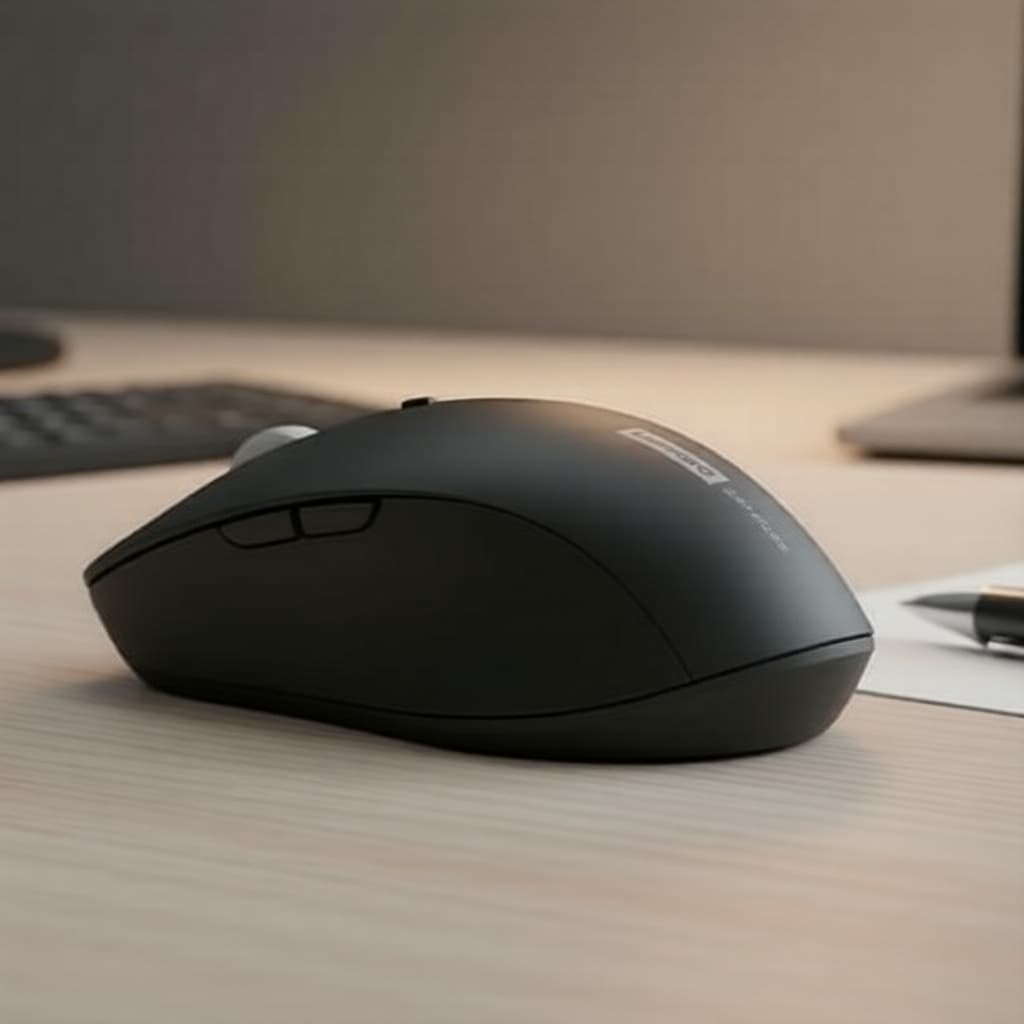 Mouse silencioso ergonômico sem fio 2,4 GHz da Lenovo para negócios, compatível com várias plataformas – sem bateria