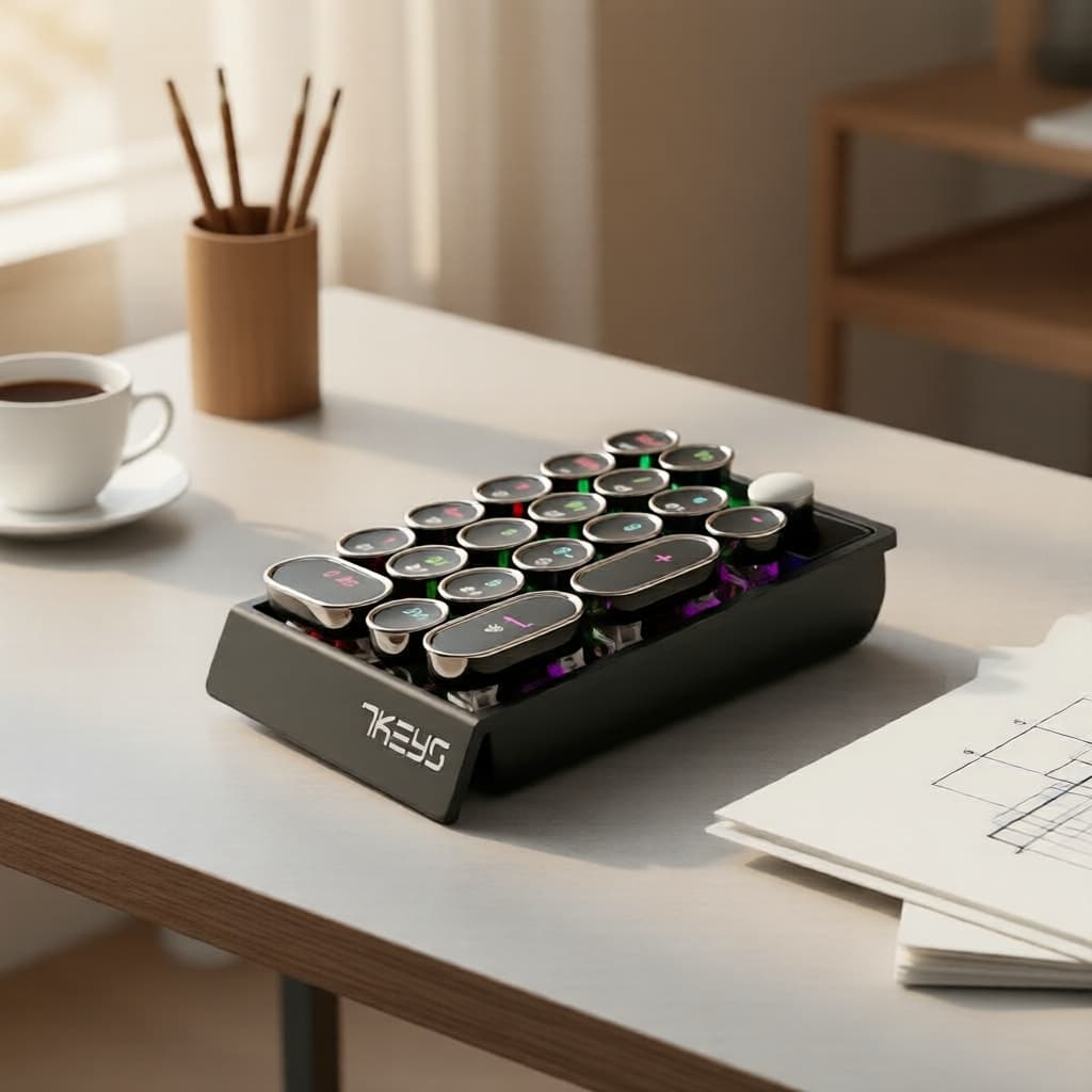 Teclado Numérico Mecânico Sem Fio, Mini Teclado Bluetooth para Tablet