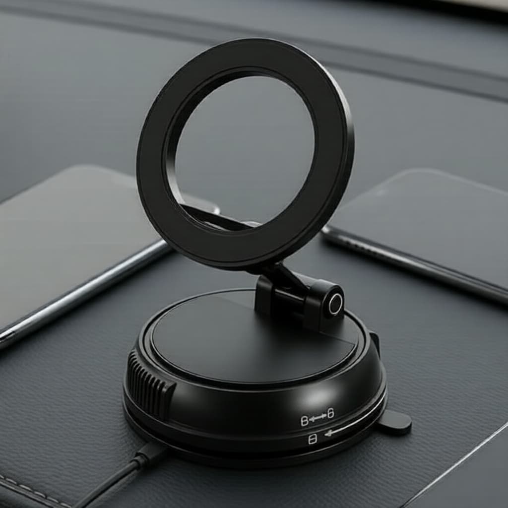 Suporte de Mesa com Ventosa a Vácuo Dobrável e Ímã Forte para Suporte de Celular para Carro