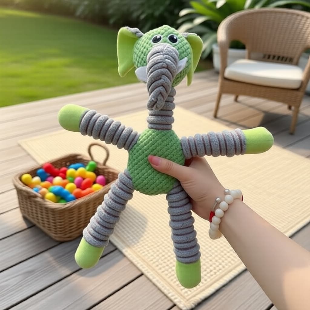 Brinquedo de Pelúcia para Cachorro com Apito à Prova de Mordidas, Boneco de Animal com Listras Elásticas, Brinquedo