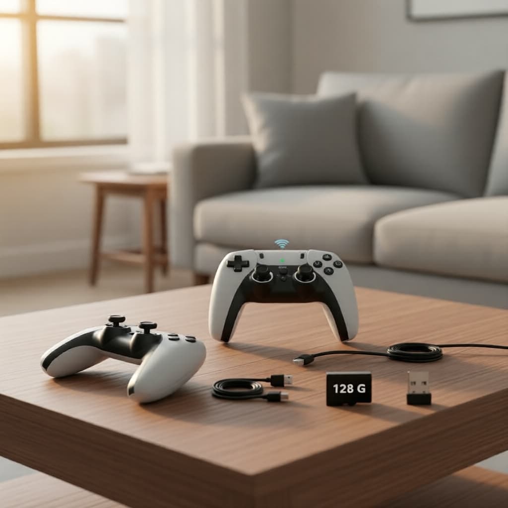 64GB M15 4K Game Stick para TV, 20000 Jogos Clássicos, Controle de Videogame Portátil
