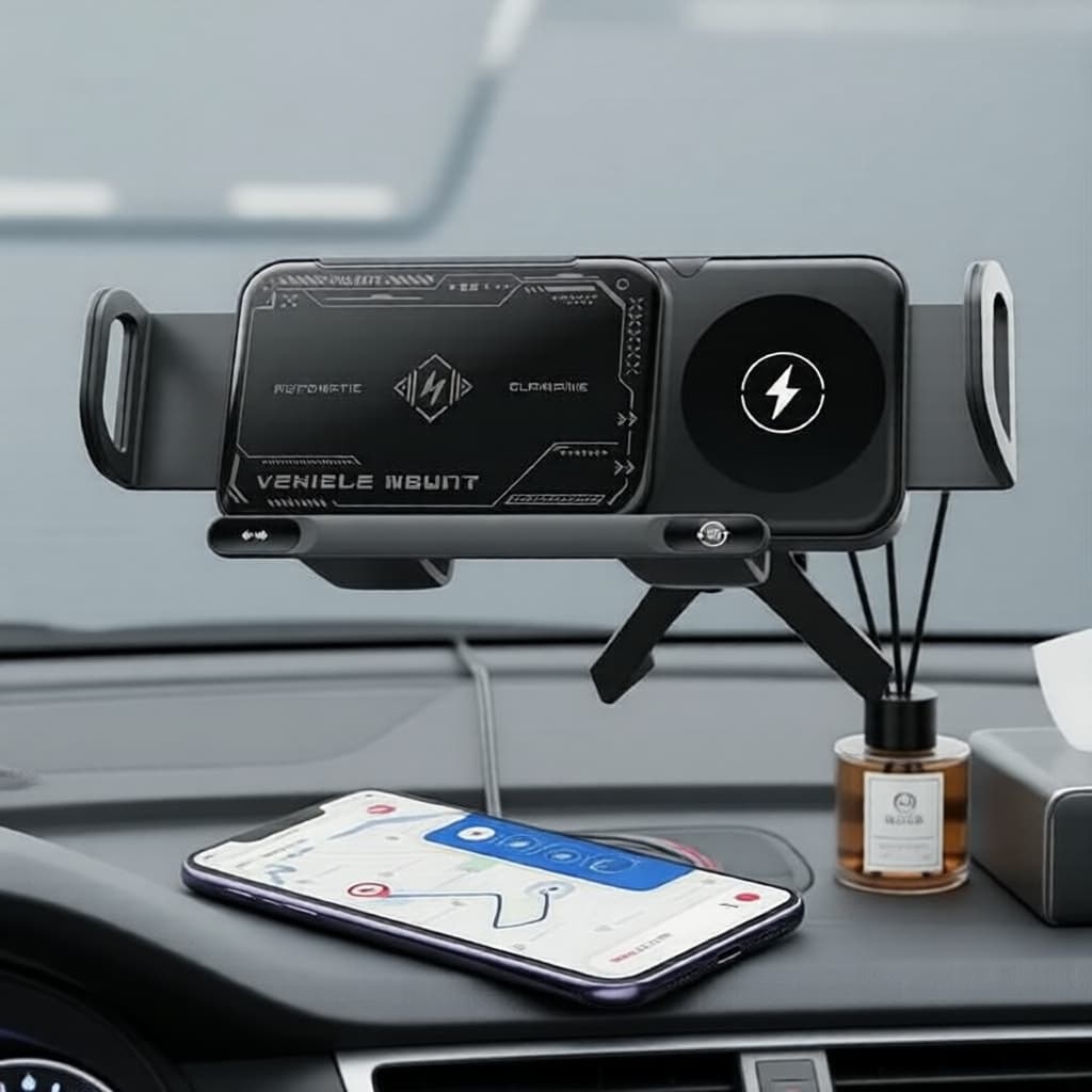 Suporte Magnético 360° para Carro com Amortecimento de Ar, Suporte 2 em 1