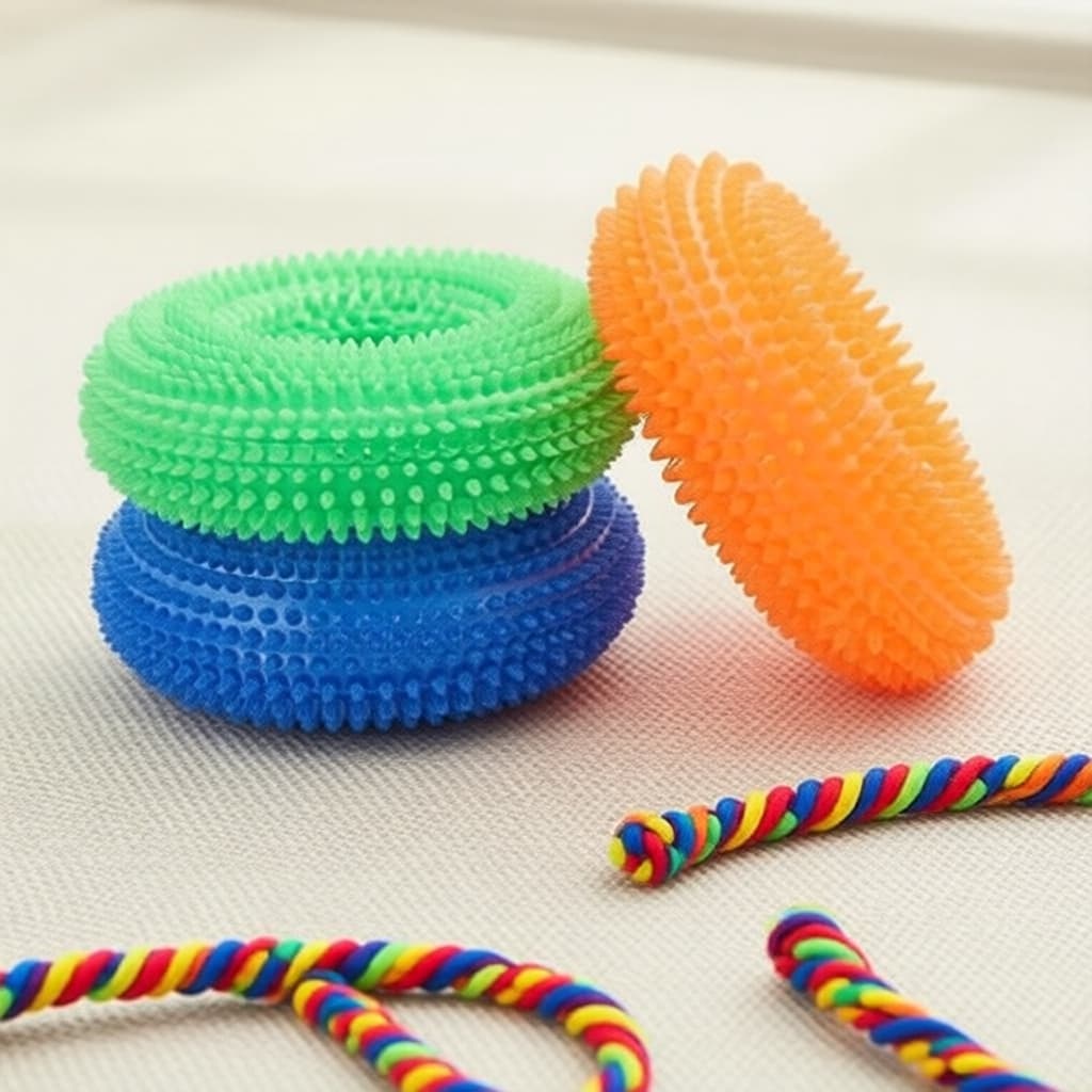 Anel de brinquedo para cachorro de TPR com pontas, brinquedo mastigável para filhotes