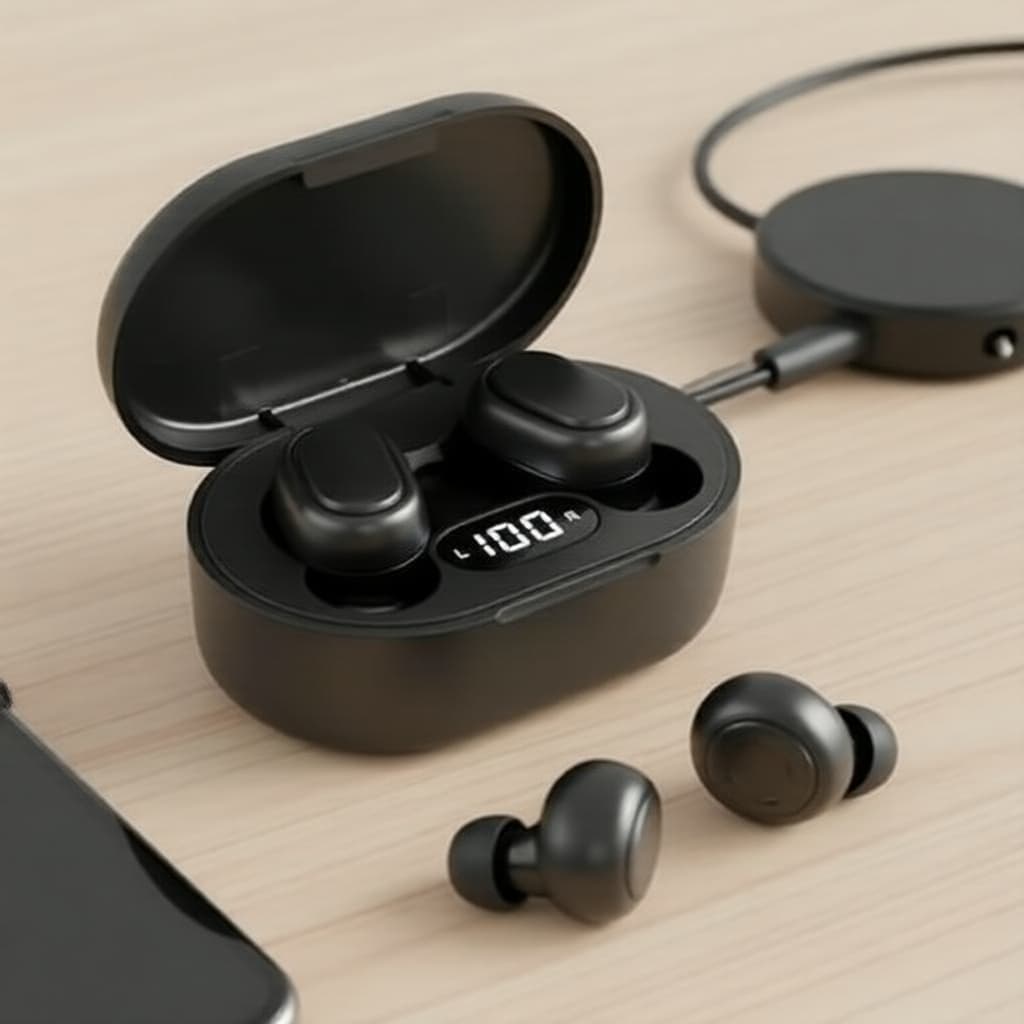 Fones de Ouvido Bluetooth Sem Fio E7S TWS, Fones Esportivos com Microfone & Controles, Fone de Ouvido de Música para