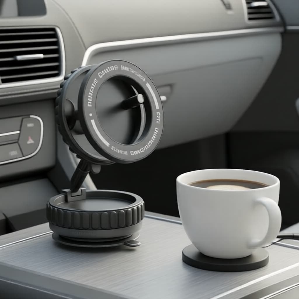 Suporte Magnético de Carro com Ventosa 360° para Telefone em Vidro/Espelho de Academia
