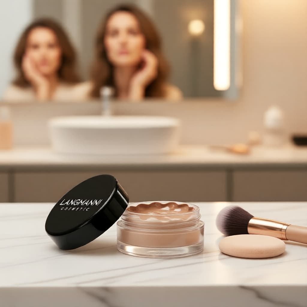 Base líquida ANGMANNI com corretivo - Cobertura total matte, hidratação à prova d'água, clareadora diária, maquiagem