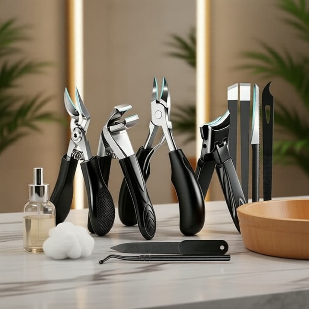 Kit de Cuidado de Unhas Encravadas e Grossas - 10 Peças, Kit Completo para Unhas dos Pés com Cortador, Lixa, Ferramentas