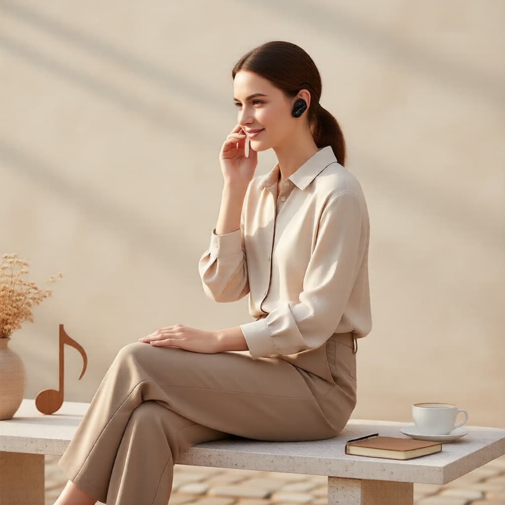 Fones de ouvido Bluetooth sem fio abertos de grave potente – fone de ouvido Bluetooth de uma orelha com redução de ruído