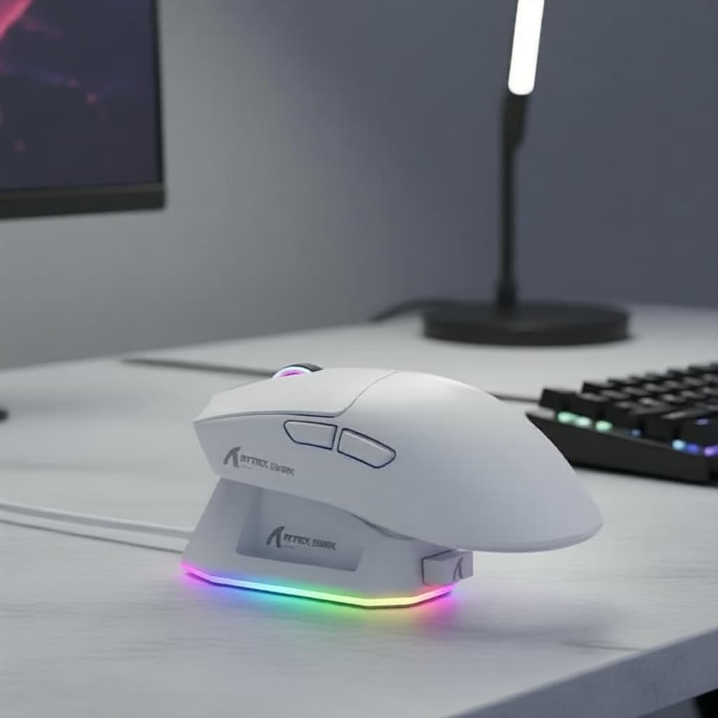 Mouse Gamer ATTACK SHARK X11, PAW3311, sem fio 2.4G/Bluetooth/com fio, com dock magnético