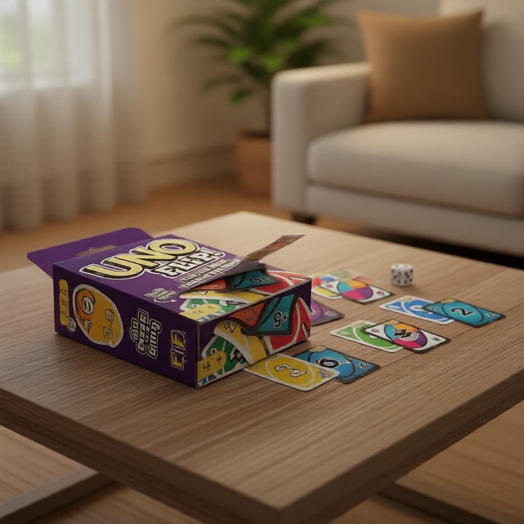 Jogo de Tabuleiro UNO FLIP!, Jogo de Cartas Divertido para Família, Brinquedos Infantis & Caixa de Presente de Natal