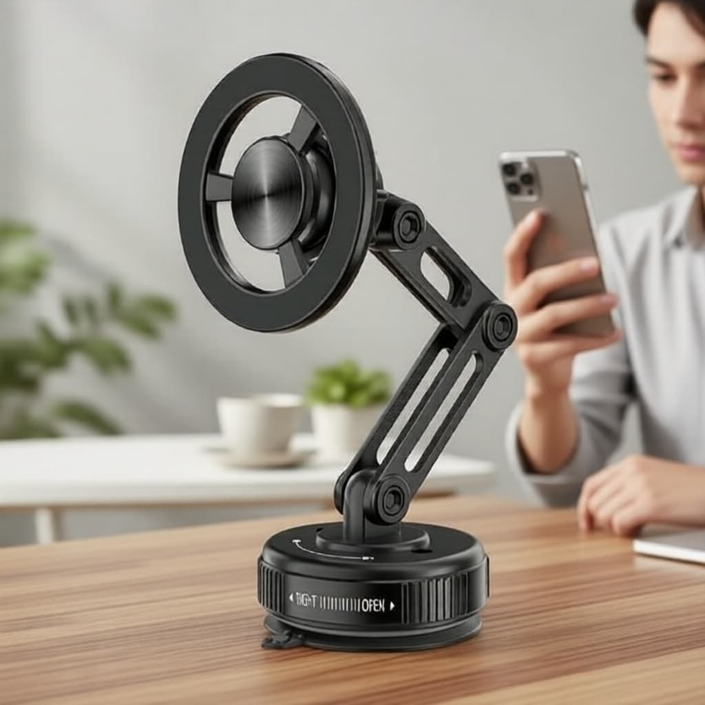 Suporte Magnético 360° para Carro, Compatível com Todos os Telefones, Suporte Magnético Ventilado Dobrável