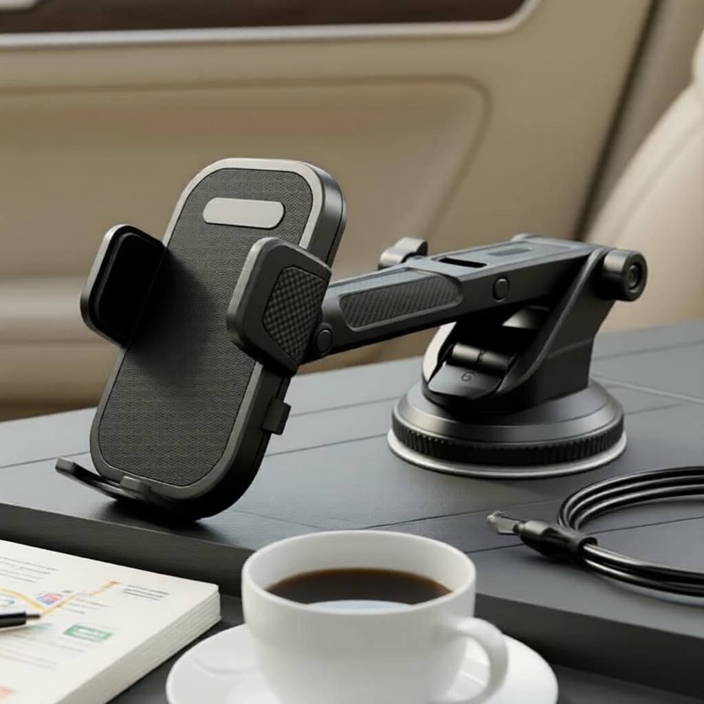 Suporte de telefone com ventosa ajustável em 360° Tcyato para para-brisa/painel de carro