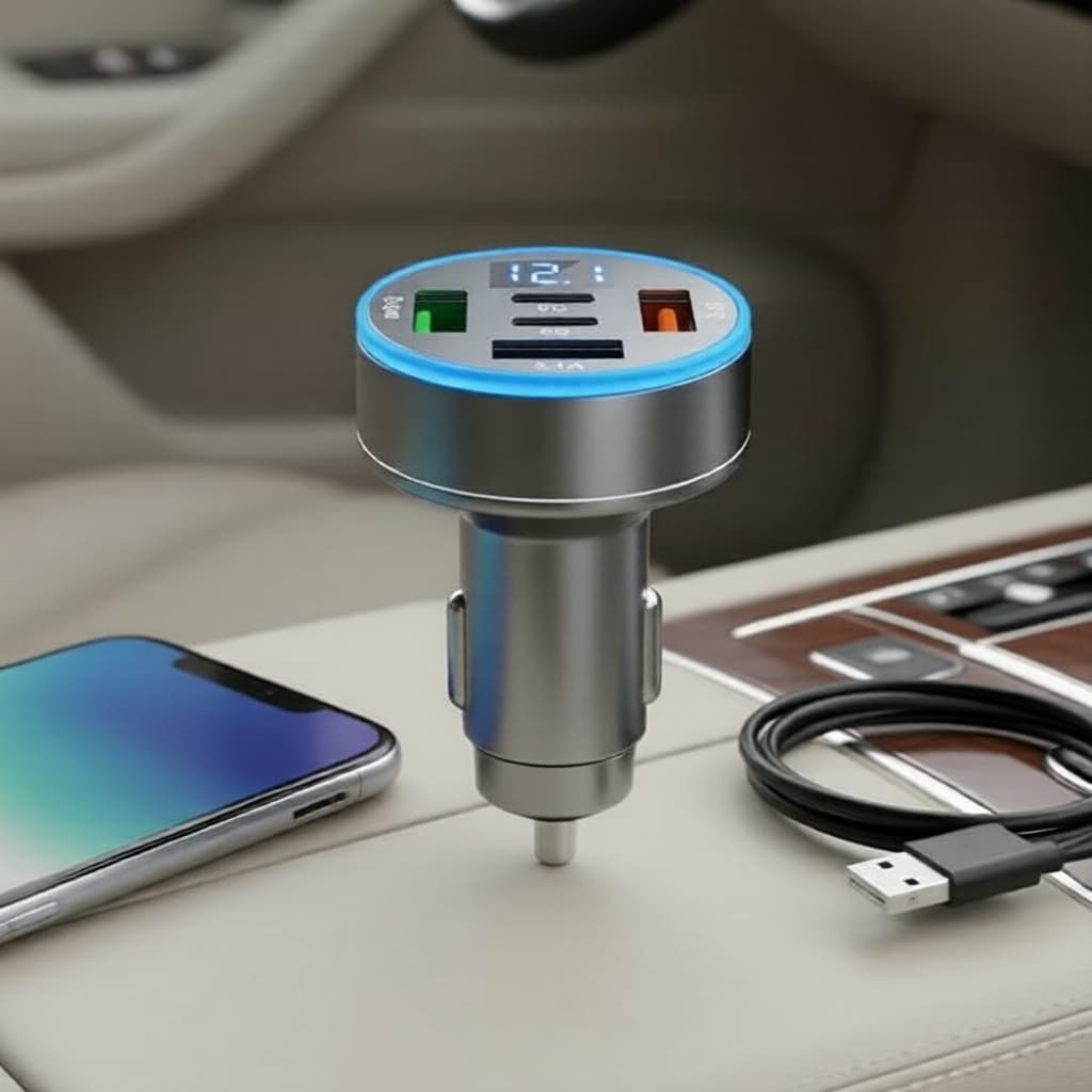 Carregador Veicular 100W para iPhone 14/15 Pro e Xiaomi 13/ Huawei/ Samsung QC3.0 com USB-C