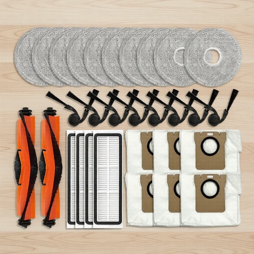 Escova principal, conjunto de filtros, sacos de pó, almofadas laterais e de esfregão para o aspirador de pó robô Xiaomi