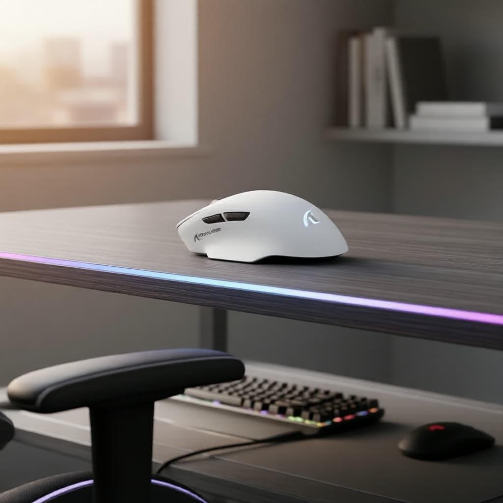 Mouse Sem Fio Ultra Leve Attack Shark V6 PAW3311, 3 Modos, 2.4G/Com Fio/BT, 25K DPI, Dock Magnética