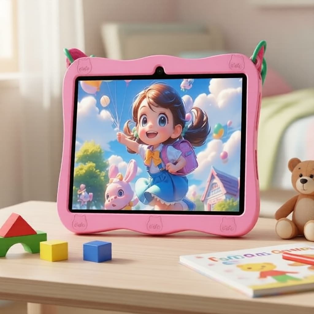 VASOUN Tablet Infantil 7 polegadas, 32GB, Android 13, Alça, Câmera Dupla, WiFi, Software Amigável para Crianças e