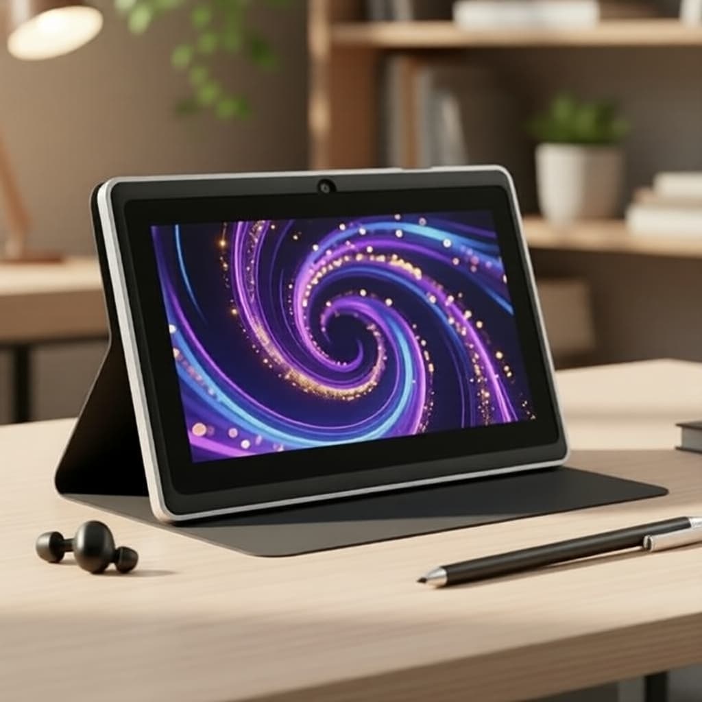 ATMPC Tablet 7 Android 14, 16GB, Tela IPS 1024×600, Wi‐Fi, câmeras dupla e capa protetora – ideal para leitura e lazer