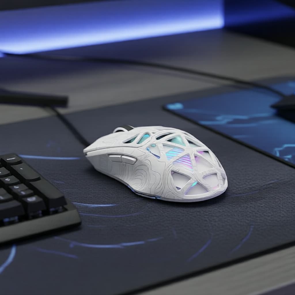 Mouse Gamer para PC com Design Perfurado Tri-Modo Sem Fio 2.4GHz/Bluetooth/Com Fio AULA SC620